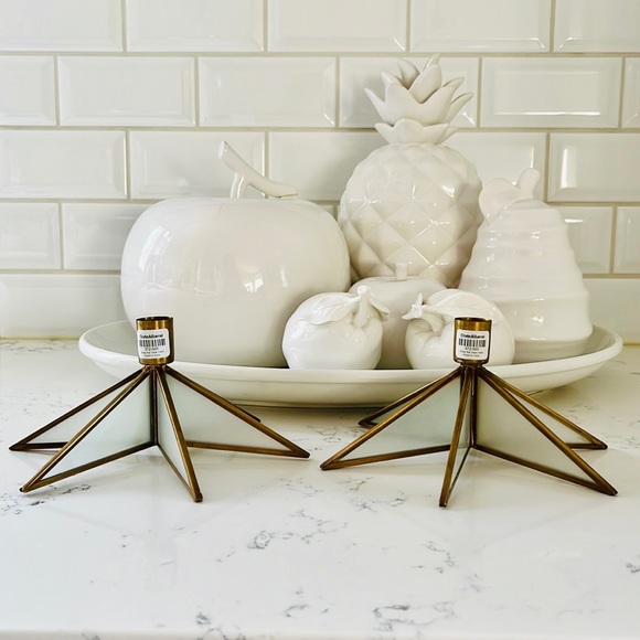 Crate&barrel Brass Star Taper Candle Holder - Picture 2 of 11